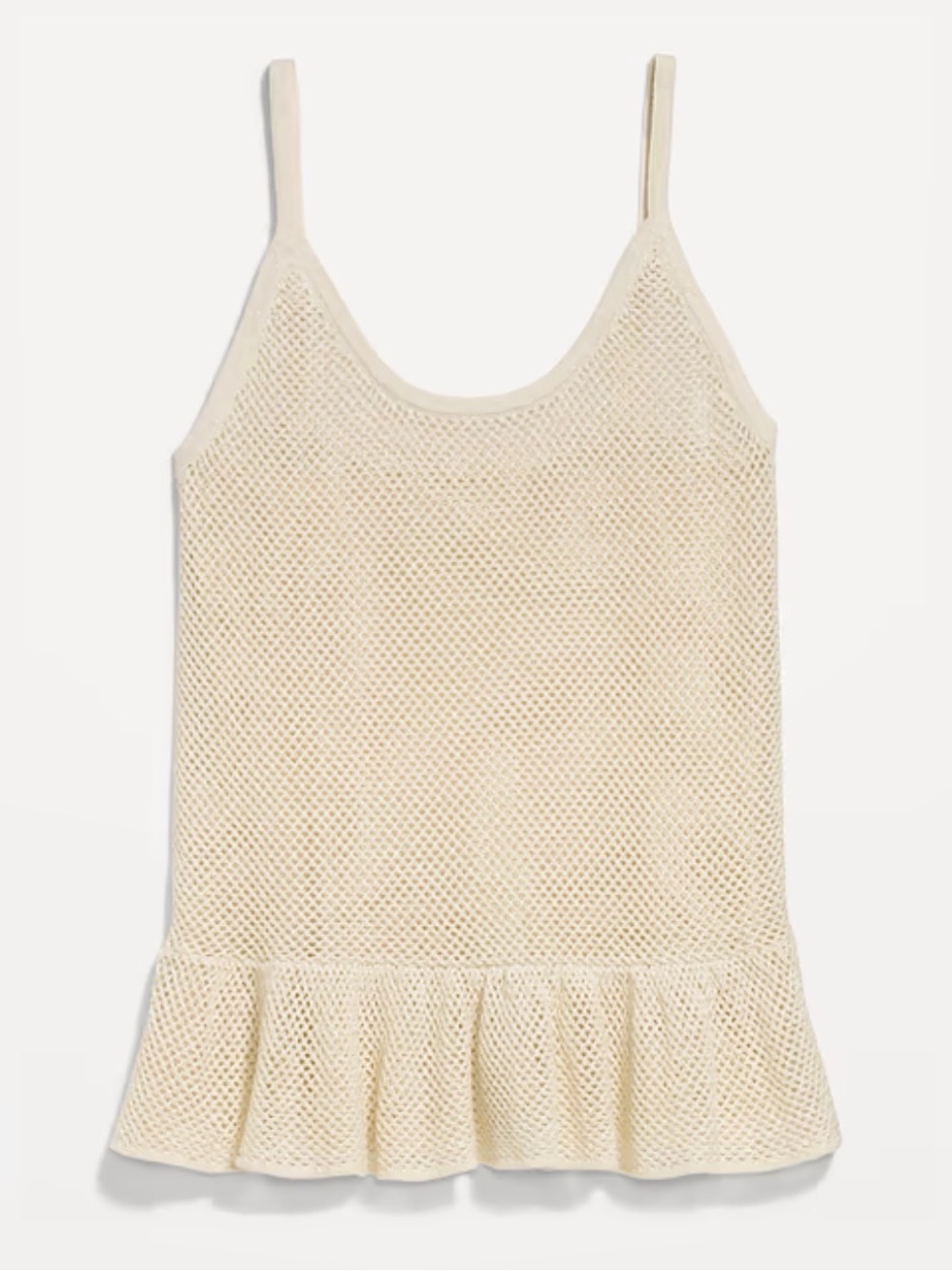 Old Navy Cream Metallic‎ Crochet Peplum Tank Top- BRAND NEW WITH TAGS
